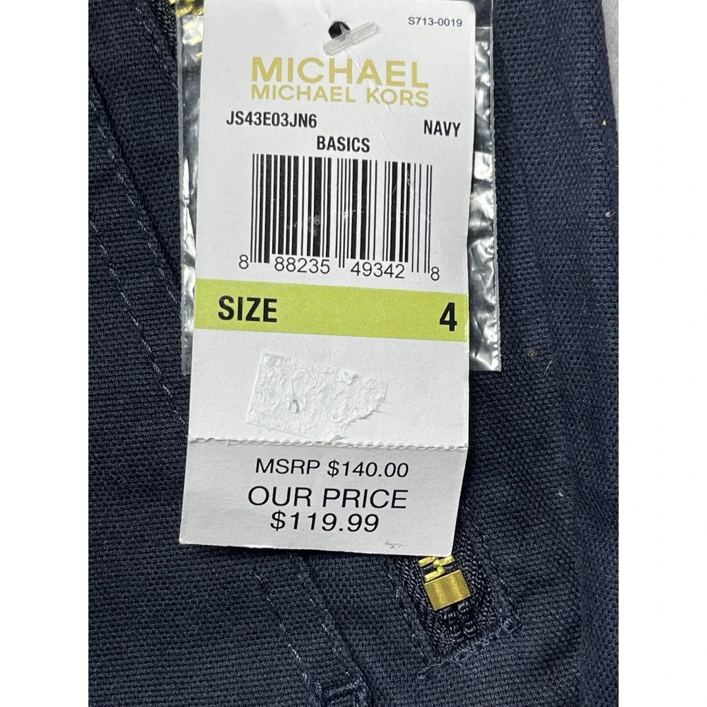 Michael Kors Cargo Pants Cotton Blend Navy Blue 4 Womens